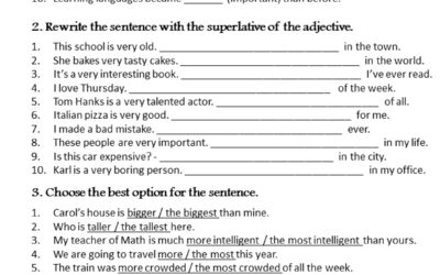 Adjectives Comparative and Superlative