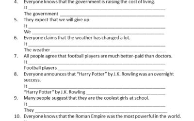 Passive of reporting verbs exercises